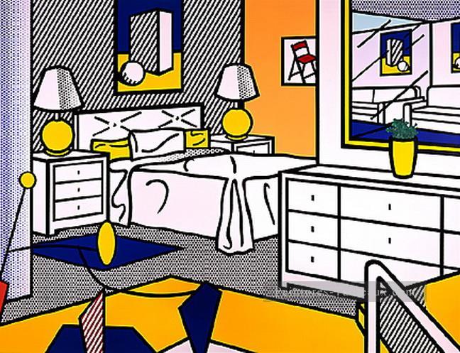 interior with mobile 1992 Roy Lichtenstein Oil Paintings